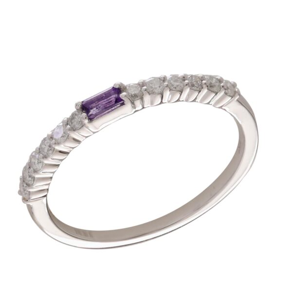 10K AMETHYST & DIAMOND RING M6774