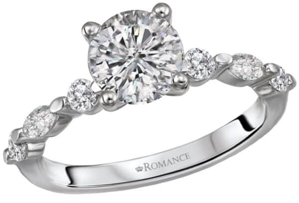 14K WHITE GOLD DIAMOND SEMI MOUNT 160020-RD100