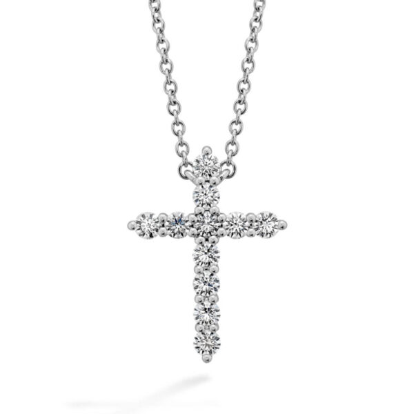 HEARTS ON FIRE DIAMOND CROSS PENDANT HFPSIGCR00508W