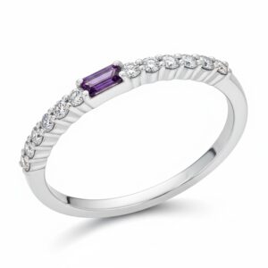 10K AMETHYST & DIAMOND RING M6774