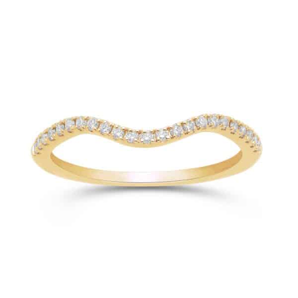14K WHITE GOLD DIAMOND CURVED BAND W900110