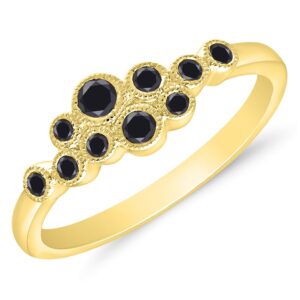 BLACK DIAMOND YELLOW GOLD RING 2548880250Y-MG