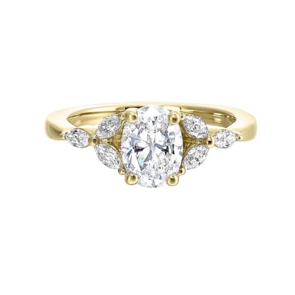 14K YELLOW GOLD SEMI MOUNT W0751ON100SM-4YB - Image 2