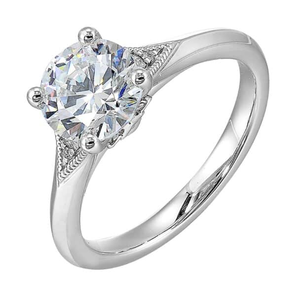 14K WHITE GOLD SEMI MOUNT RING W4381RN150SM-4W89