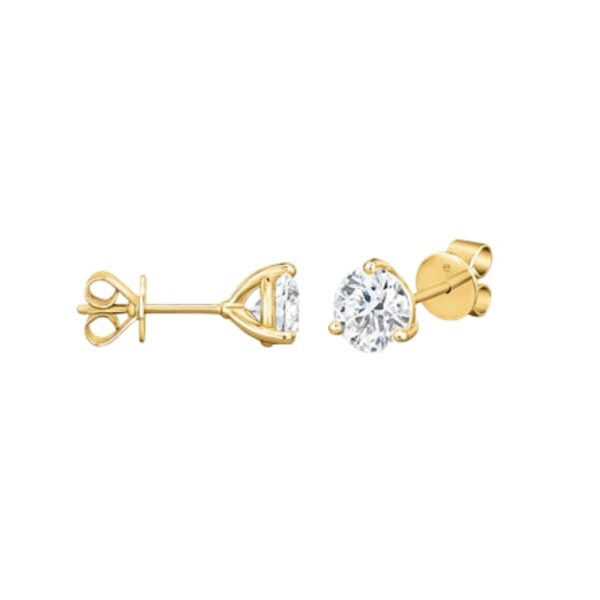 HEARTS ON FIRE THREE-PRONG STUD EARRINGS 3SIE01008Y - Image 2
