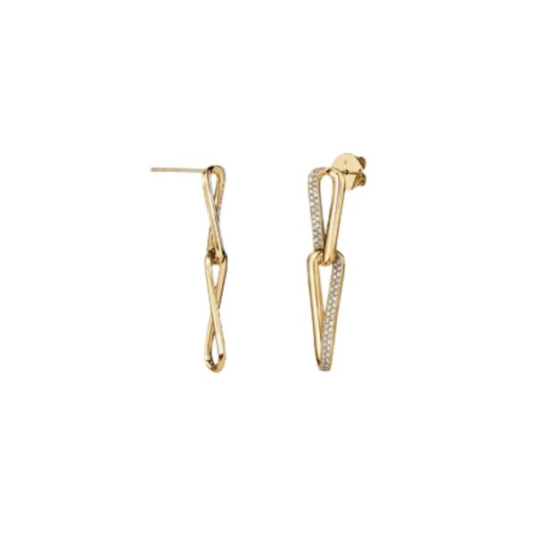 HEARTS ON FIRE INSIDE/OUT DIAMOND LINK EARRINGS UU29838YGHV075 - Image 2