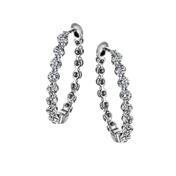 SIMON G. HARMONIE HOOP DIAMOND EARRINGS LE4547