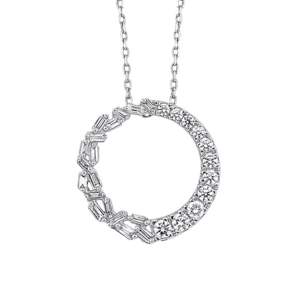 14K DIAMOND CIRCLE PENDANT PD10361-4WCSC