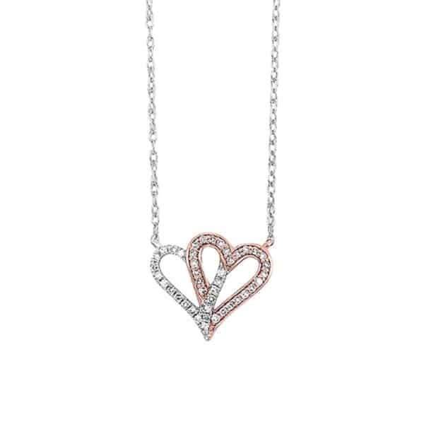 10K DOUBLE HEART PENDANT PD35331-1WPSC