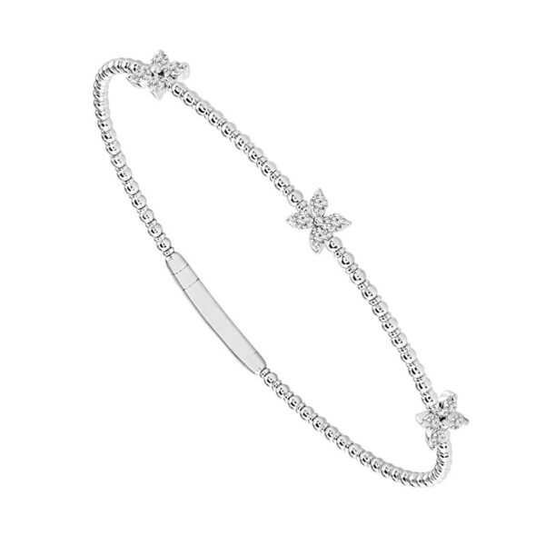 14K WHITE GOLD BANGLE DIAMOND BRACELET FSBG5190S8W