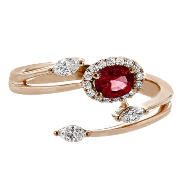 SIMON G. TEMPERA RUBY AND DIAMOND RING LR2265-R - Image 2