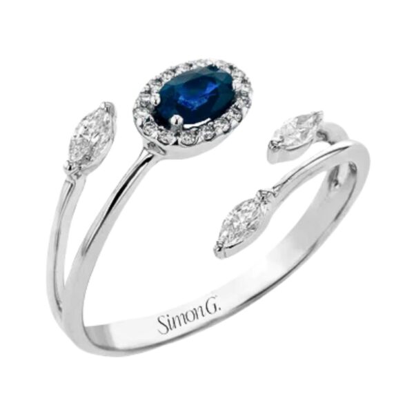 SIMON G. TEMPERA SAPPHIRE AND DIAMOND RING LR2265