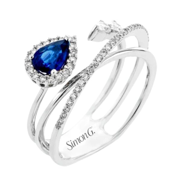 SIMON G. TEMPERA SAPPHIRE AND DIAMOND RING LR2266