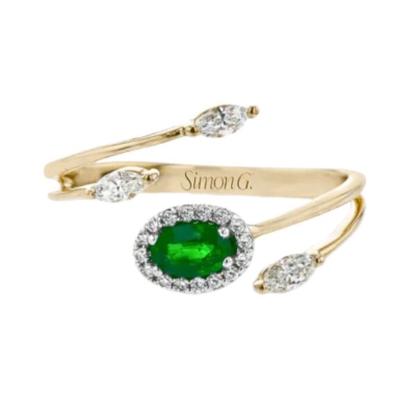 SIMON G. TEMPERA EMERALD AND DIAMOND RING LR2265-Y - Image 2