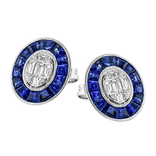 SIMON G. SAPPHIRE AND DIAMOND STUD EARRINGS LE4649
