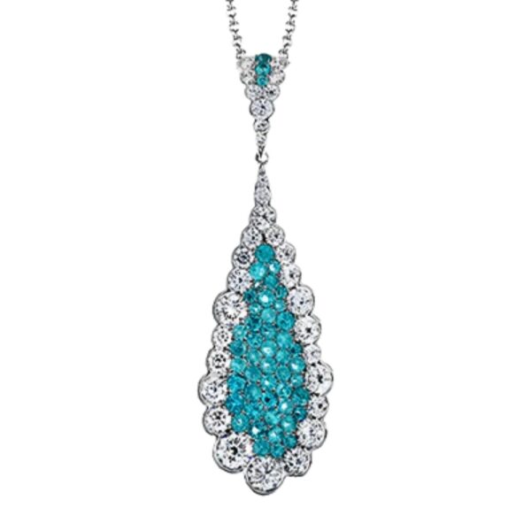 SIMON G. PARAIBA TOURMALINE AND DIAMOND NECKLACE LP4311-A