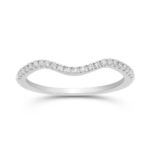 14K WHITE GOLD DIAMOND CURVED BAND W900110