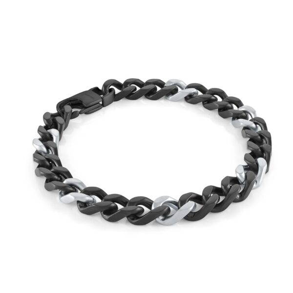 ITALGEM STEEL TWO-TONE CURB BRACELET SMB649-8.5