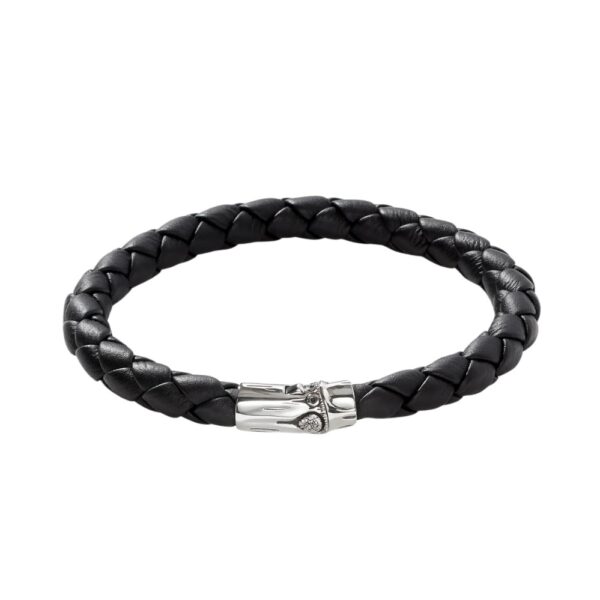 JOHN HARDY LEATHER BAMBOO STATION BRACELET BM5161BLXUXL