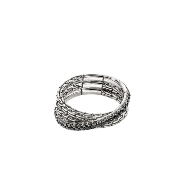 JOHN HARDY ESSENTIAL PAVE CROSSOVER RING RBS987154BLSX6