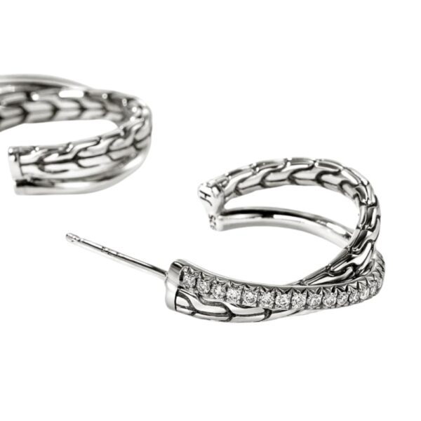 JOHN HARDY ESSENTIAL PAVE CROSSOVER EARRINGS EBP987142DI - Image 2