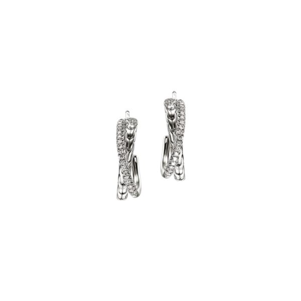 JOHN HARDY ESSENTIAL PAVE CROSSOVER EARRINGS EBP987142DI