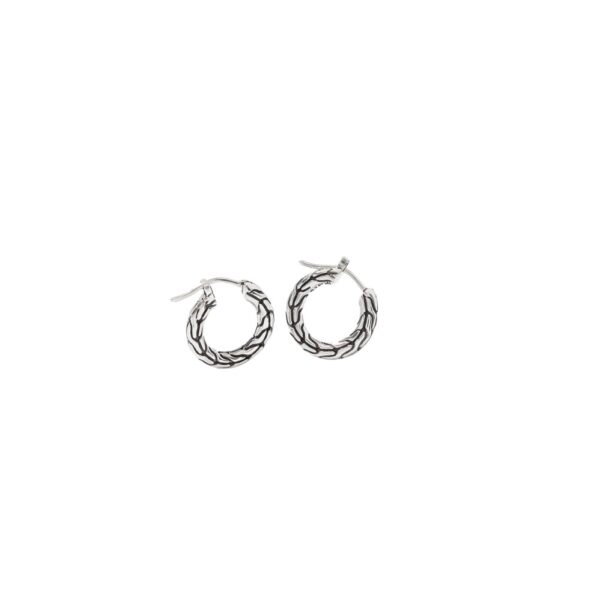 JOHN HARDY CARVED CHAIN HOOP EARRINGS EB999709
