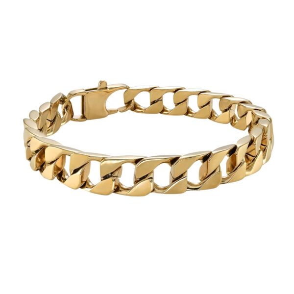 ITALGEM STEEL FLAT CURB BRACELET SMB766-GO-8.5