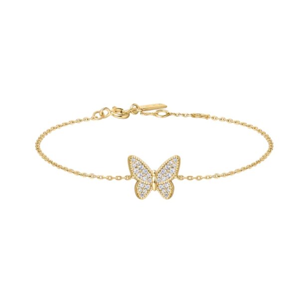 GOLD BUTTERFLY PAVE BRACELET B064-02G