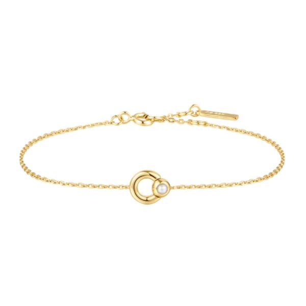 GOLD HOOP FRESHWATER PEARL BRACELET B058-03G
