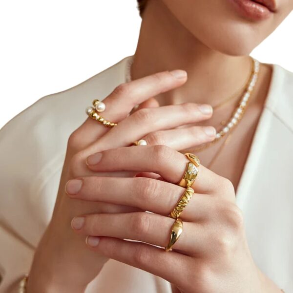 GOLD DOME PLAIN RING R058-05G-54 - Image 2