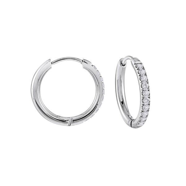 ITALGEM STEEL GEMSTONE HOOPS SEA198