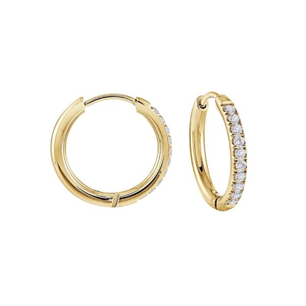 ITALGEM STEEL GEMSTONE HOOPS SEA204