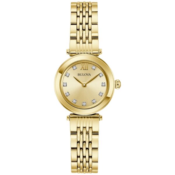 BULOVA GOLD-TONE DIAMOND WATCH 97P176