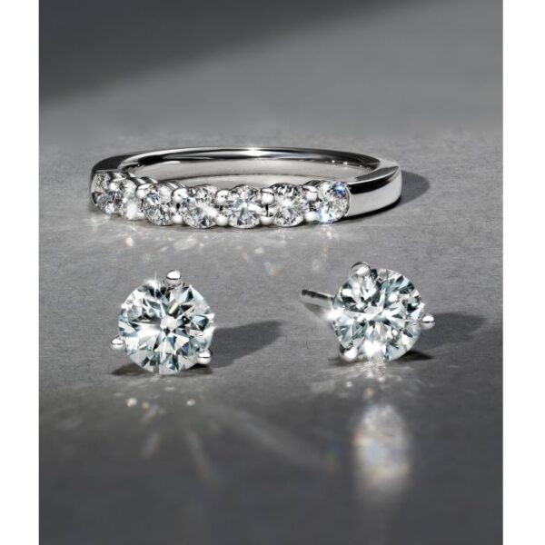 HEARTS ON FIRE THREE-PRONG STUD EARRINGS 3SIE00338W - Image 4