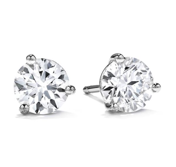 HEARTS ON FIRE THREE-PRONG STUD EARRINGS 3SIE00338W