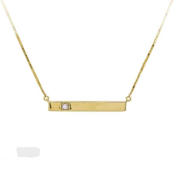 10K YELLOW GOLD BAR PENDANT M3011