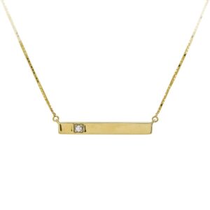 10K YELLOW GOLD BAR PENDANT M3011