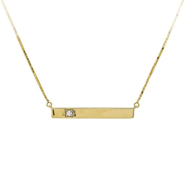 10K YELLOW GOLD BAR PENDANT M3011