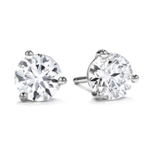 HEARTS ON FIRE THREE-PRONG STUD EARRINGS 3SIE00758W