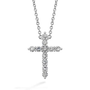 HEARTS ON FIRE DIAMOND CROSS PENDANT HFPSIGCR00508W