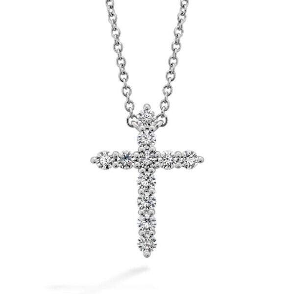 HEARTS ON FIRE DIAMOND CROSS PENDANT HFPSIGCR00508W