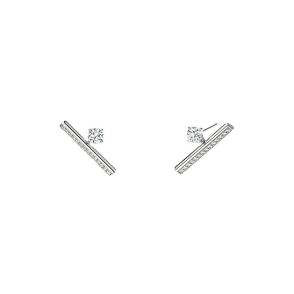 HEARTS ON FIRE BARRE FLOATING SINGLE DIAMOND PAVE CLIMBER EARRINGS UU28518WGHV080