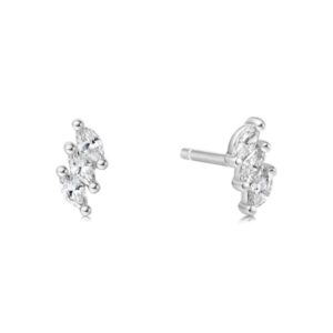 ANIA HAIE SILVER TRIPLE MARQUISE STUD EARRINGS E063-01H