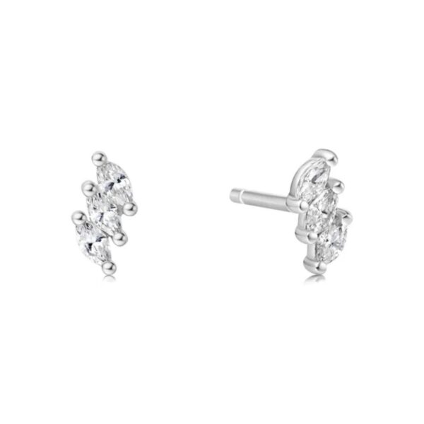 ANIA HAIE SILVER TRIPLE MARQUISE STUD EARRINGS E063-01H