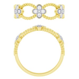 10K YELLOW GOLD CLOVER DIAMOND RING M5304