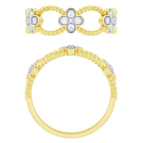 10K YELLOW GOLD CLOVER DIAMOND RING M5304