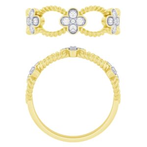 10K YELLOW GOLD CLOVER DIAMOND RING M5304