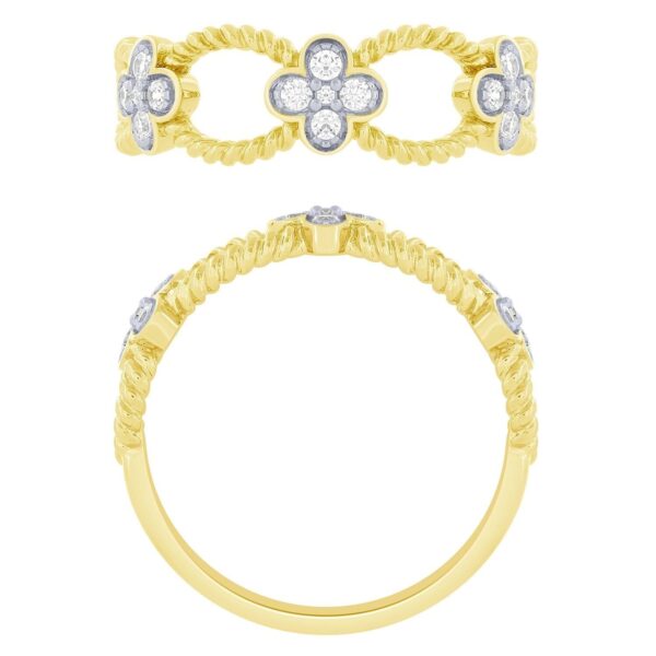 10K YELLOW GOLD CLOVER DIAMOND RING M5304