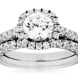 14K WHITE GOLD SEMI-MOUNT WEDDING SET WC7615S